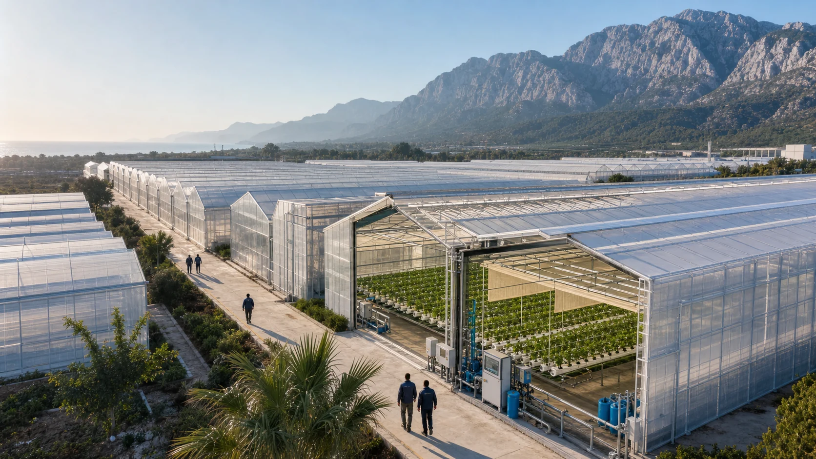 AI-assisted editorial cover illustration for Top 20 Greenhouse Technology Companies in Antalya